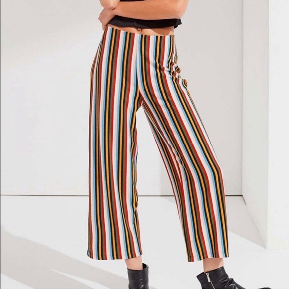 Urban Outfitters Ant Knit Colorful Striped Cropped Pants XS - Picture 1 of 13
